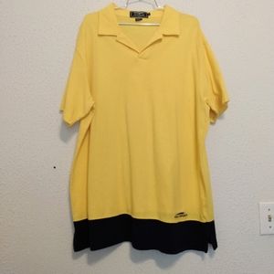 Polo Sport Ralph Lauren Yellow Blue Polo Pull Over Short Sleeve Shirt sz XL